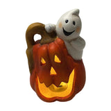 Halloween craft Pumpkin ornament Ghost decoration LED Halloween light PolyResin Halloween figure Halloween party décor Witch/bat/spider decorations