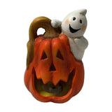 Halloween craft Pumpkin ornament Ghost decoration LED Halloween light PolyResin Halloween figure Halloween party décor Witch/bat/spider decorations