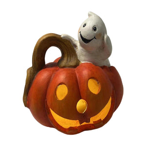 Halloween craft Pumpkin ornament Ghost decoration LED Halloween light PolyResin Halloween figure Halloween party décor Witch/bat/spider decorations
