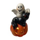 Halloween craft Pumpkin ornament Ghost decoration LED Halloween light PolyResin Halloween figure Halloween party décor Witch/bat/spider decorations