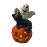 Halloween craft Pumpkin ornament Ghost decoration LED Halloween light PolyResin Halloween figure Halloween party décor Witch/bat/spider decorations